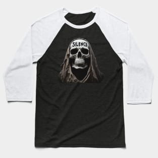 Skull Veil Silence Baseball T-Shirt